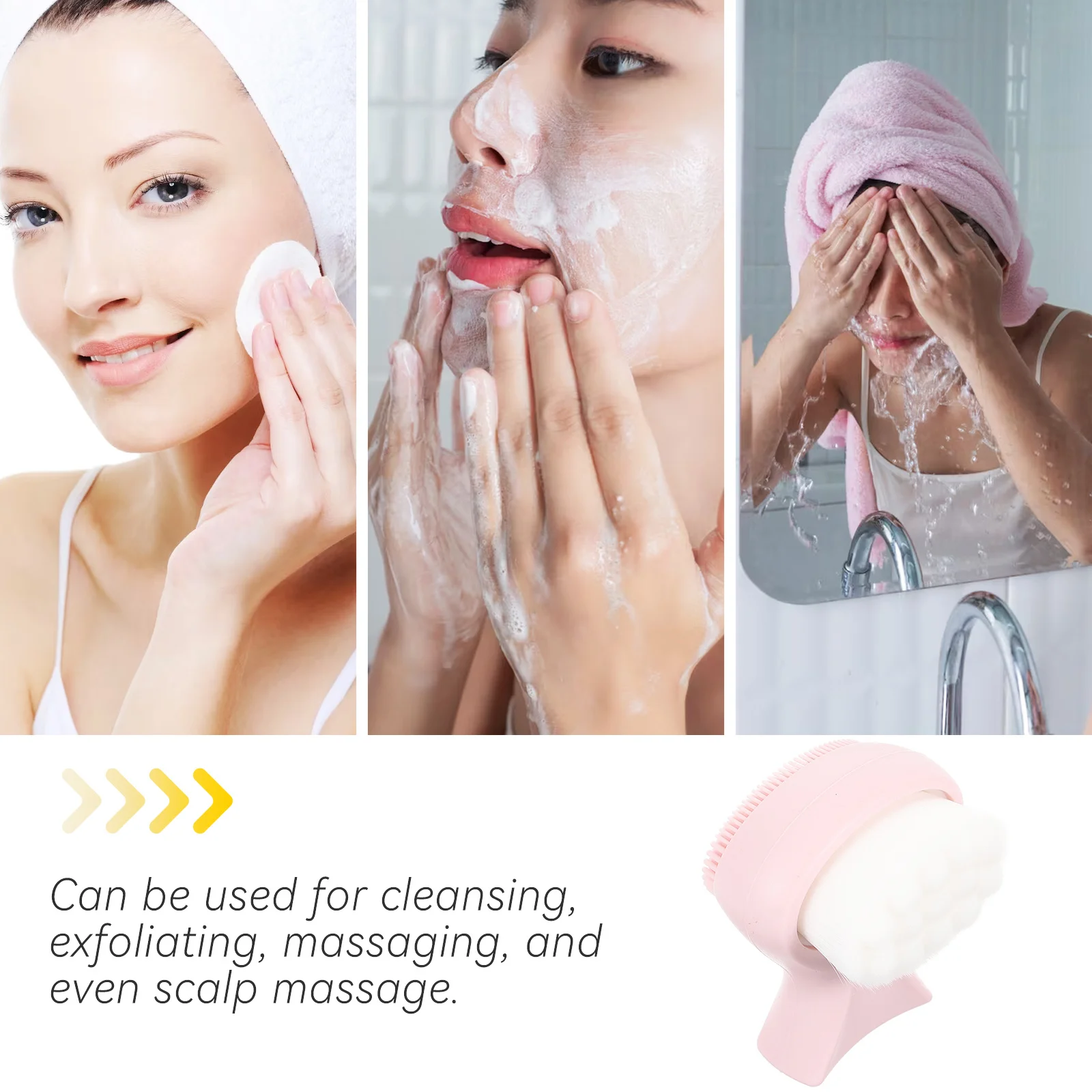 

Facial Scrubber Double Sides Durable Solid Material Facial Cleansing Brush Manual Face Wash Brush Exfoliator Face Scrubber