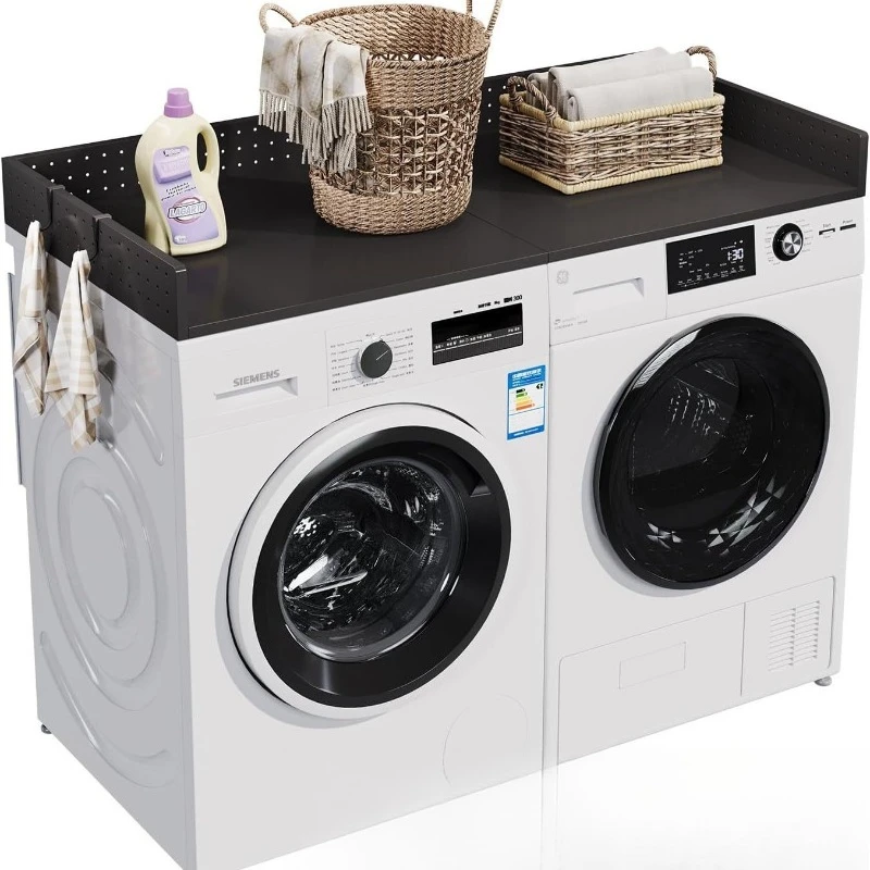 Stainless steel household washing machine countertop storage rack, top protective cover