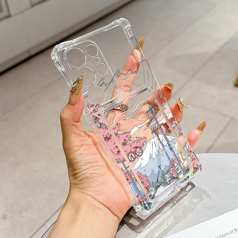 Cartoon Twilight for Samsung A20s A21s A23 A24 25 26 31 32 32 33 34 35 A50 A51 52 53 54 55 73 Transparent card pack phone case view 6