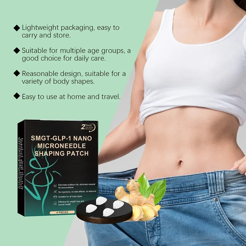 Patch a forma nano SMGT-GLP-1, cerotto GLP-1 a lungo effetto, cerotto ultrasottile per il corpo maschile e femminile, adatto per addome, cosce, braccia