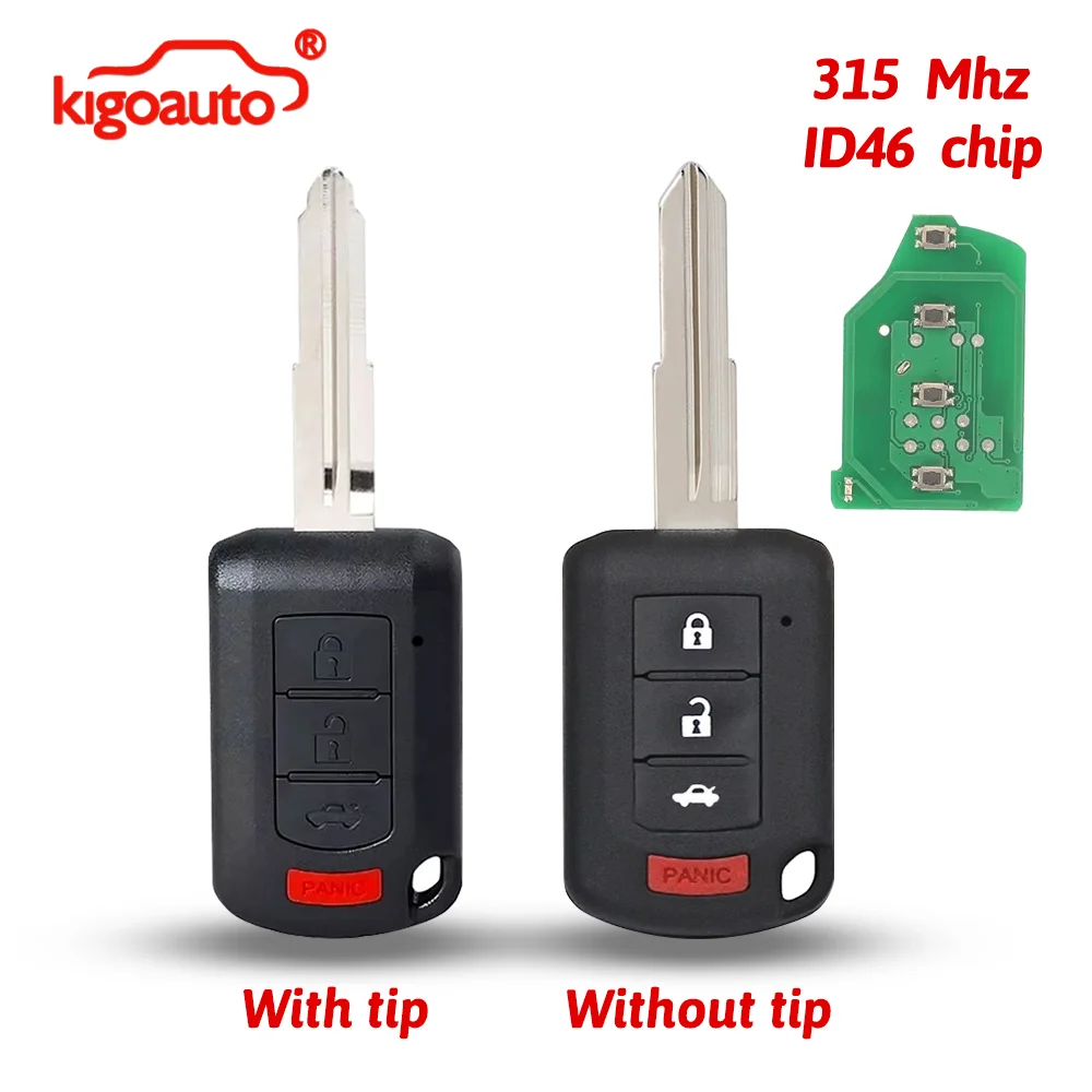 

kigoauto FCC OUCJ166N remote head key 4 button 315mhz ID46 chip for 2016-2017 Mitsubishi Lancer PN 6370B945