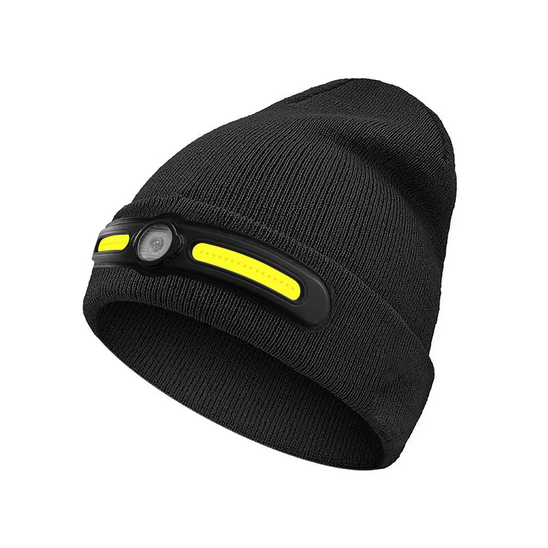 AliExpress NONE 1/2pcs COB Headlamp Warm Hat 2 in 1 Winter Knitted Beanie with Built in Warning Work Light for Outdoor Sports Activities