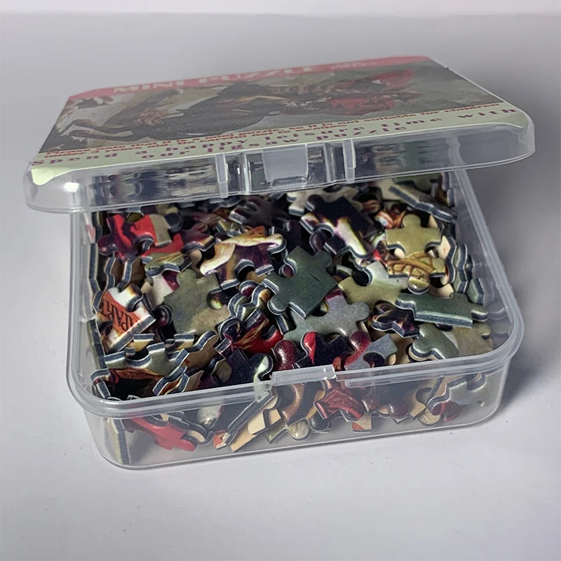 Mini 150-delige papieren puzzel Beroemde schilderpuzzel Familiespel Educatief speelgoed Mini blauwe kaartpuzzels met fotolijst