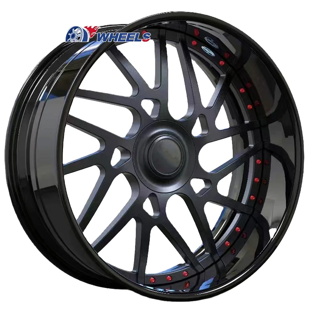 for  2 piece wheels 20  22  24  26 inch concave Polished alloy racing car wheels rims tires for cars forgiato wheels