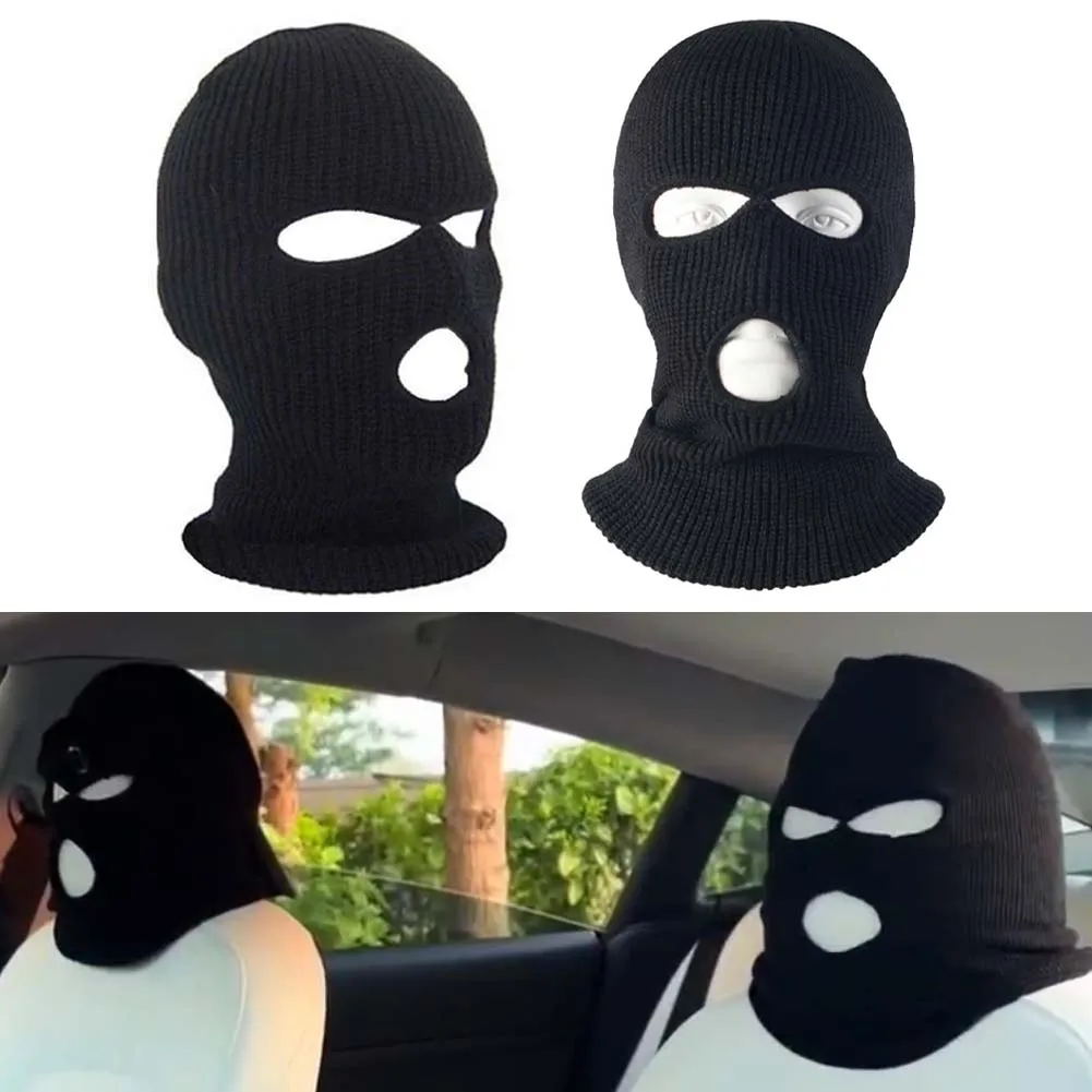 Universal Car Seat Headrest Cover Balaclava 3Hole Full Cover Halloween Christmas Funny Car Decoration for Tesla BMW Benz Nissan