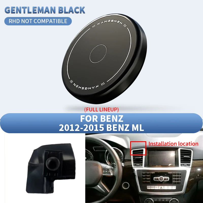 Car phone holder, magnetic phone mount, air vent phone holder, suitable for Mercedes‑Benz ML‑Class W166 2012‑2015, fits all smartphones