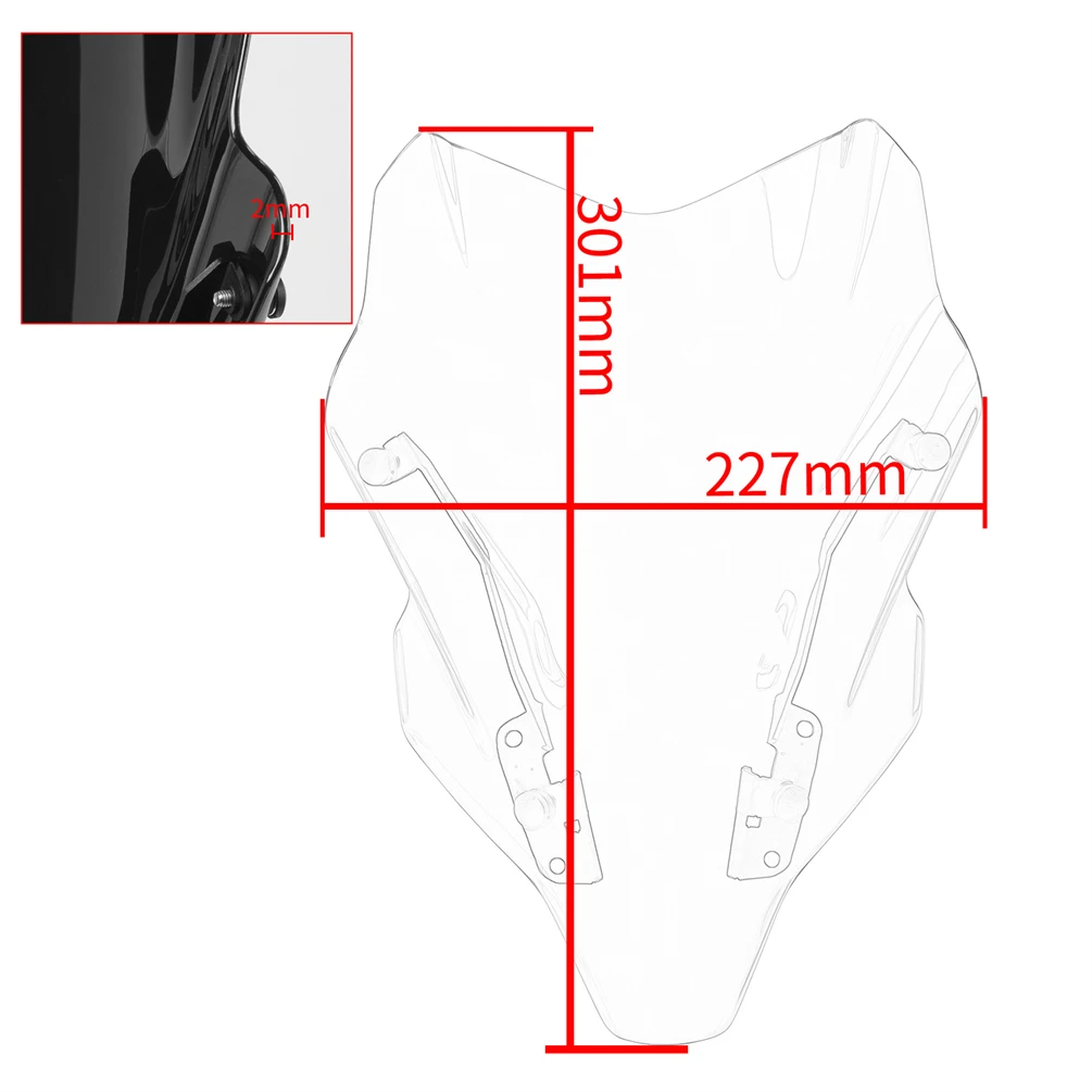 for MT-07 Windshield Windscreen for Yamaha MT07 2021-2024 2023 MT 07 Motorcycle Front Wind Deflector Screen Shield Accessories