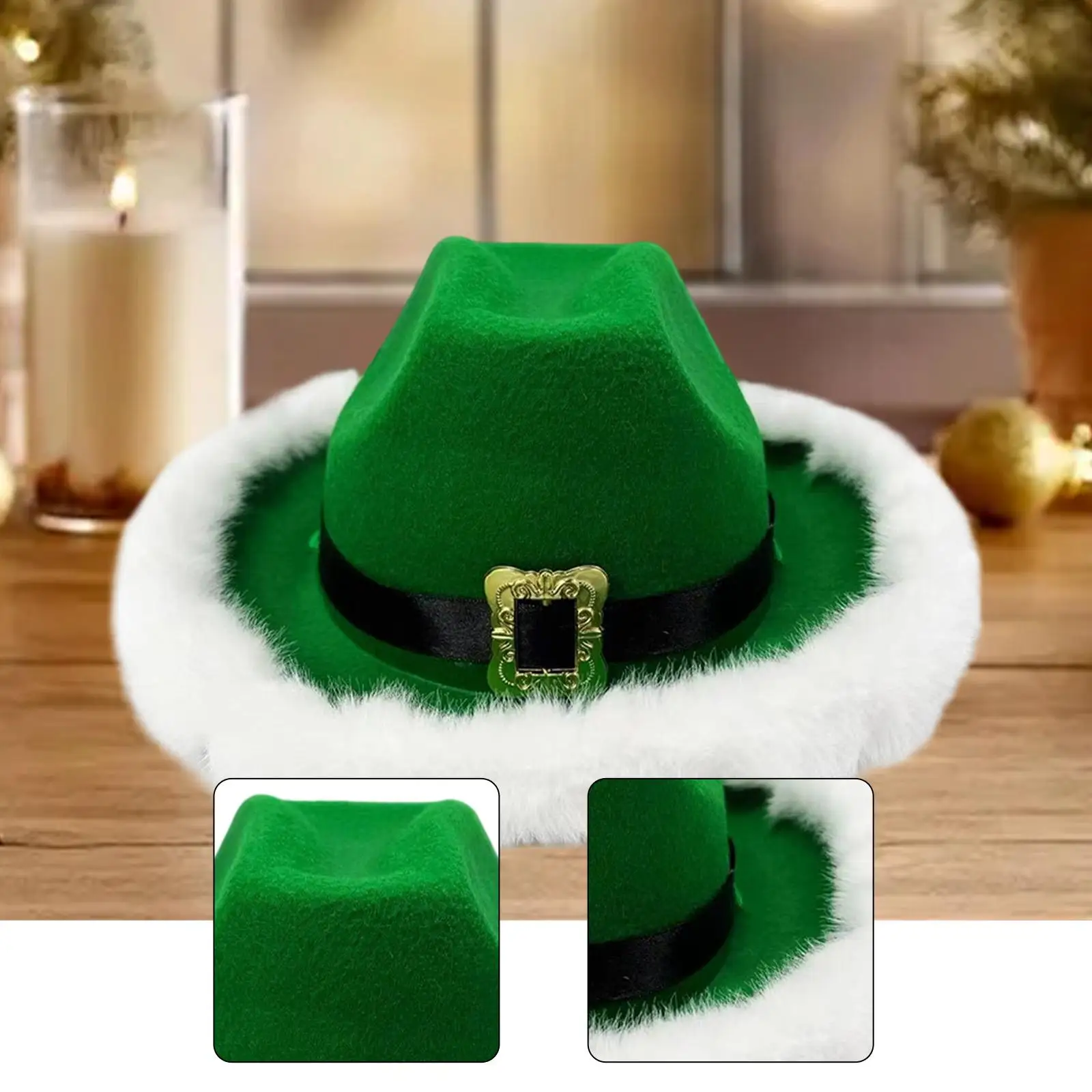 어린이를 위한 크리스마스 카우보이 모자 창의적인 펠트 장식 산타 모자