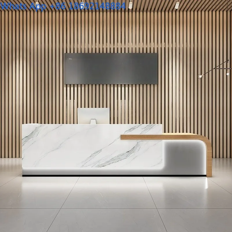 

Simple Modern Hotel Front Desk Beauty Salon Reception Desk Clothing Store Cashier Counter Bar Table Shop Counter