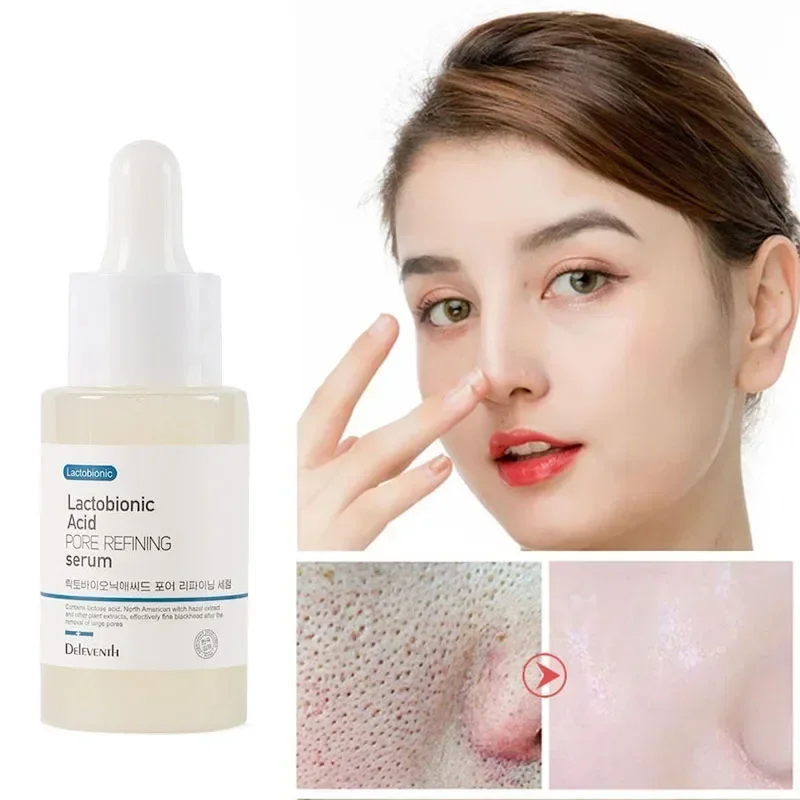 Lactobionic Acid Shrink Pore Serum Hyaluronic Acid Brighten Moisturizing Firming Nourish Essence Pore Shrink Essense