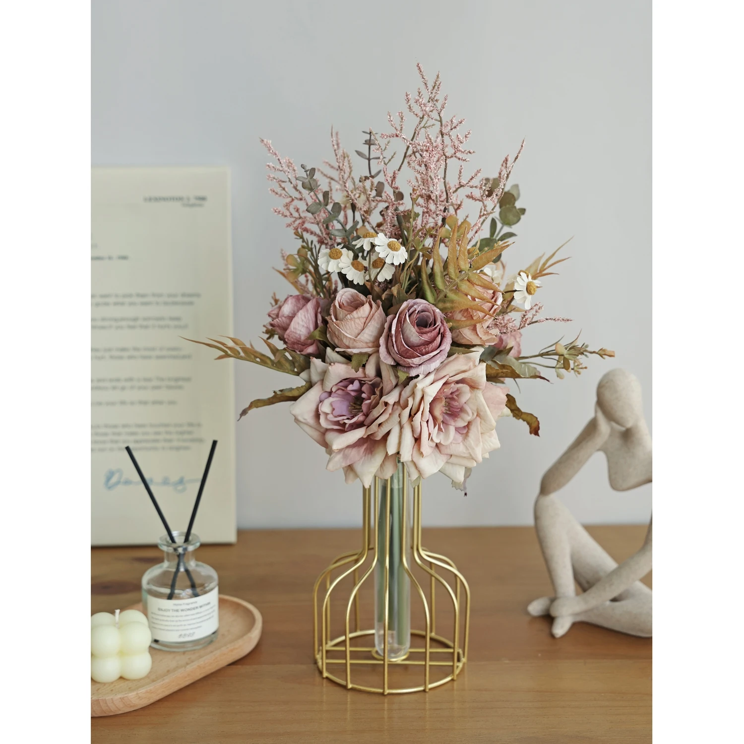 Seidenrosen Künstliche Blumen Hochzeit Heim Tisch Herbstdekoration Brautstrauß Bastelzubehör Kranz Wanddekoration Garten DIY Geschenke – Detail 2