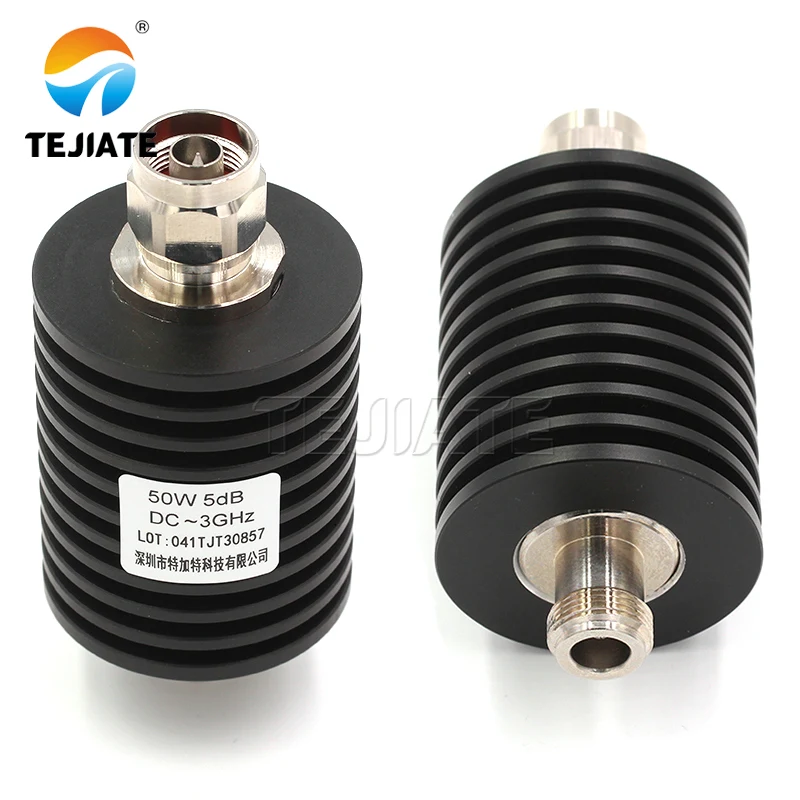 1PCS N-type attenuator N-JK 50W attenuator DC-3GHz 5DB-50DB RF coaxial fixed N-type male dummy load plug connector