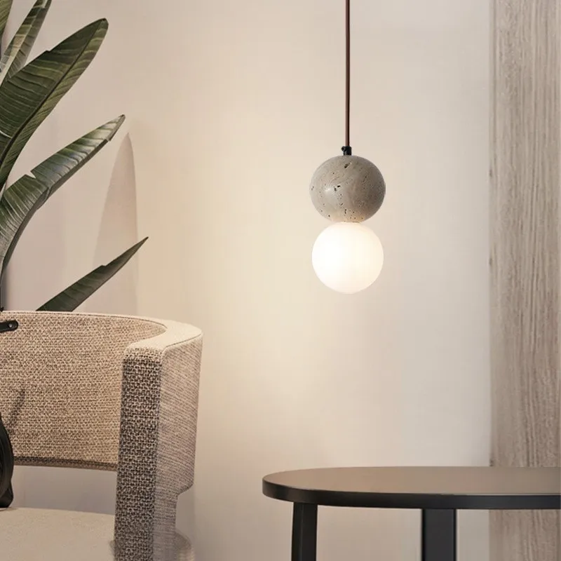 

Подвесной светильник в японском стиле из натурального пещерного камня, подвесной потолочный подвесной светильник для столовой, гостиной GN352CS