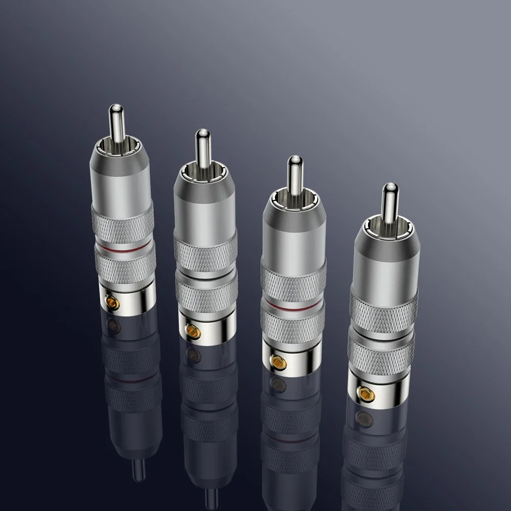 4xViborg VR107R Rhodium plated Pure Copper RCA Interconnect plug analogue cable Car Audio RCA Plug Pure Copper RCA