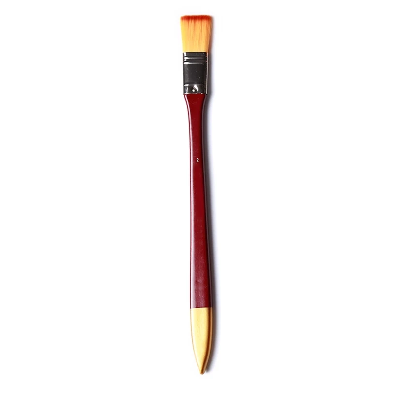 Y1UB Artist Oil Paint Brush Flat Brush for Gouache Acrylic Watercolor Body Painting