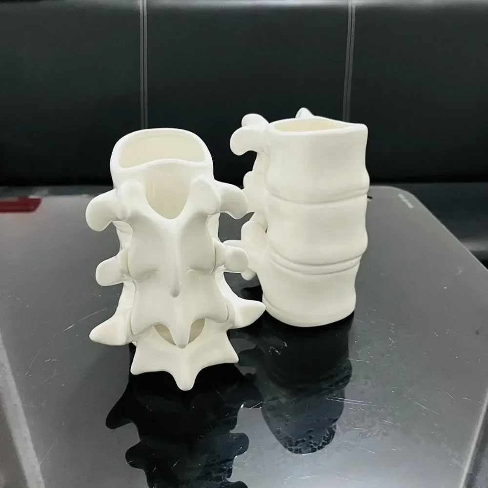 Spine Shape Ceramics Mugs Coffee Mug Milk Tea Drinkware Horror Human Skeleton Office Cups Vase Ornaments Gift for Friends