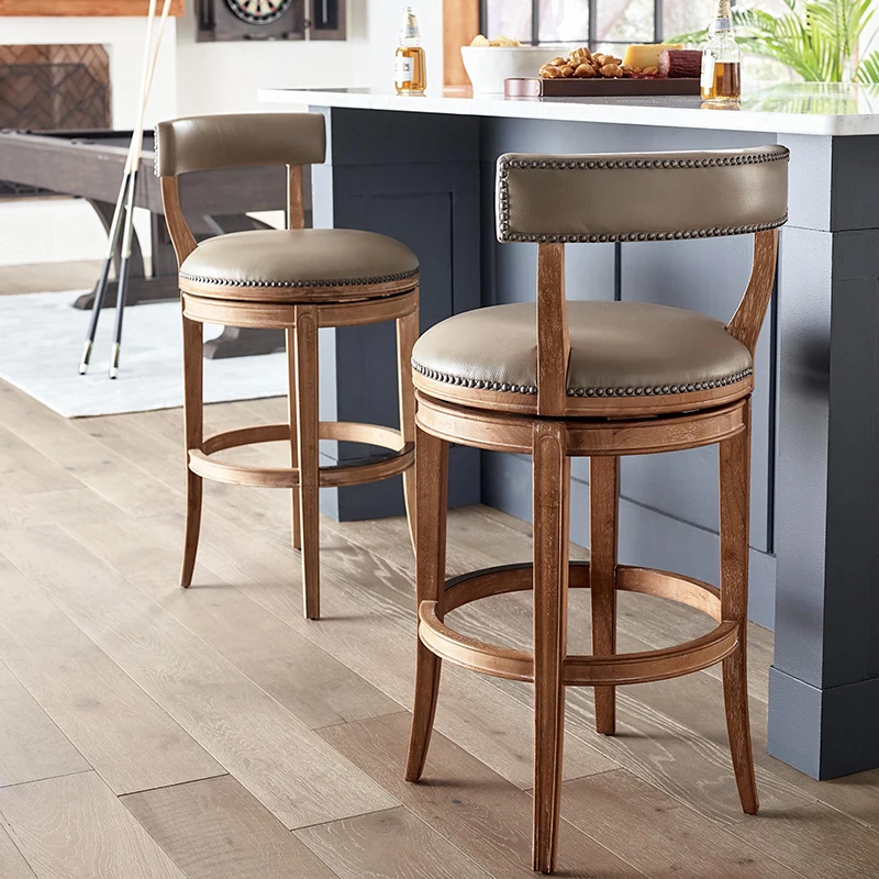 

Minimalist Italian Style Bar Stools Wooden Legs Sturdy Designer Brown Bar Stools Ergonomic Modern Sgabelli Cucina Alto Furniture