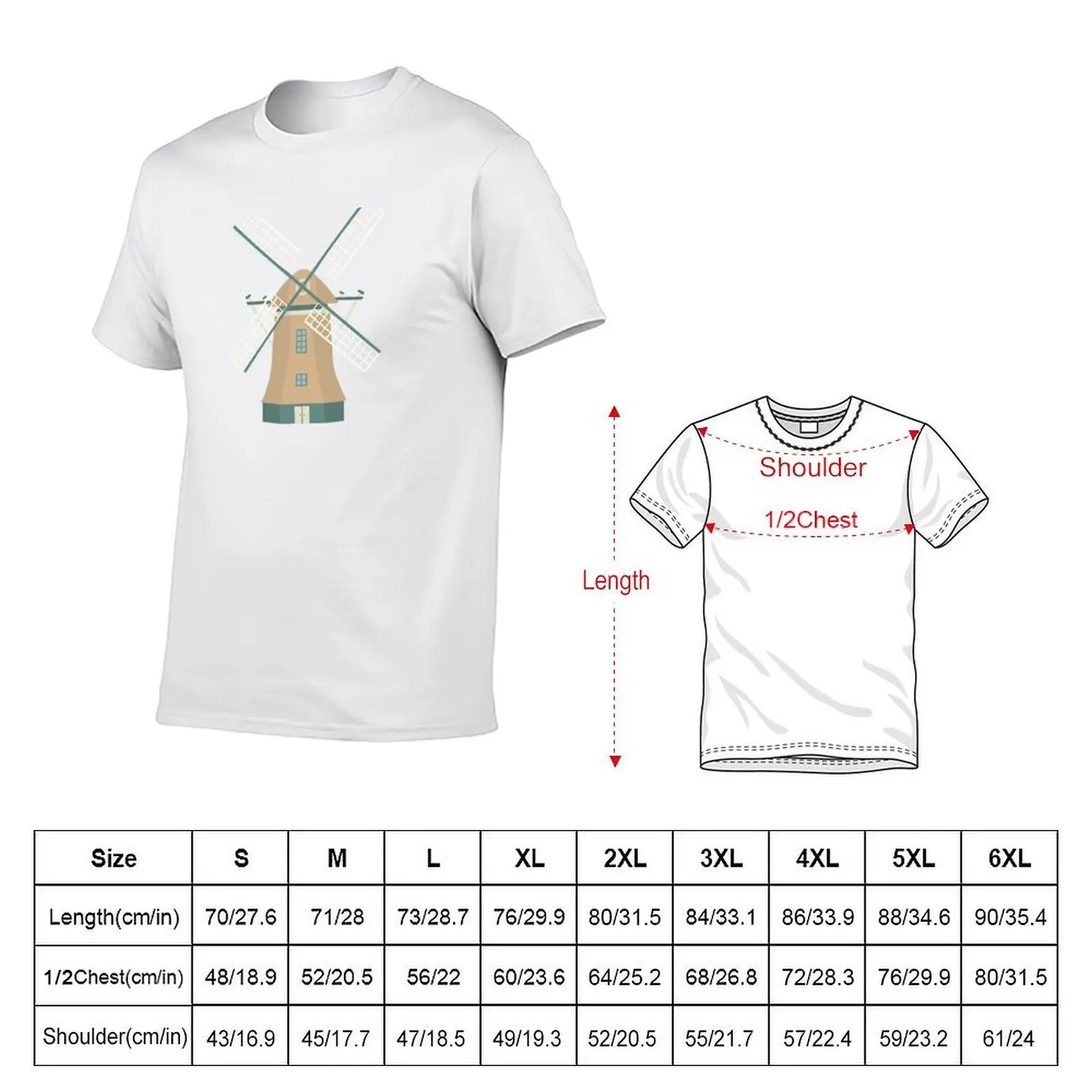 Old Dutch Windmill T-Shirt t shirts cotton 100% funny t shirts cotton T-Shirt