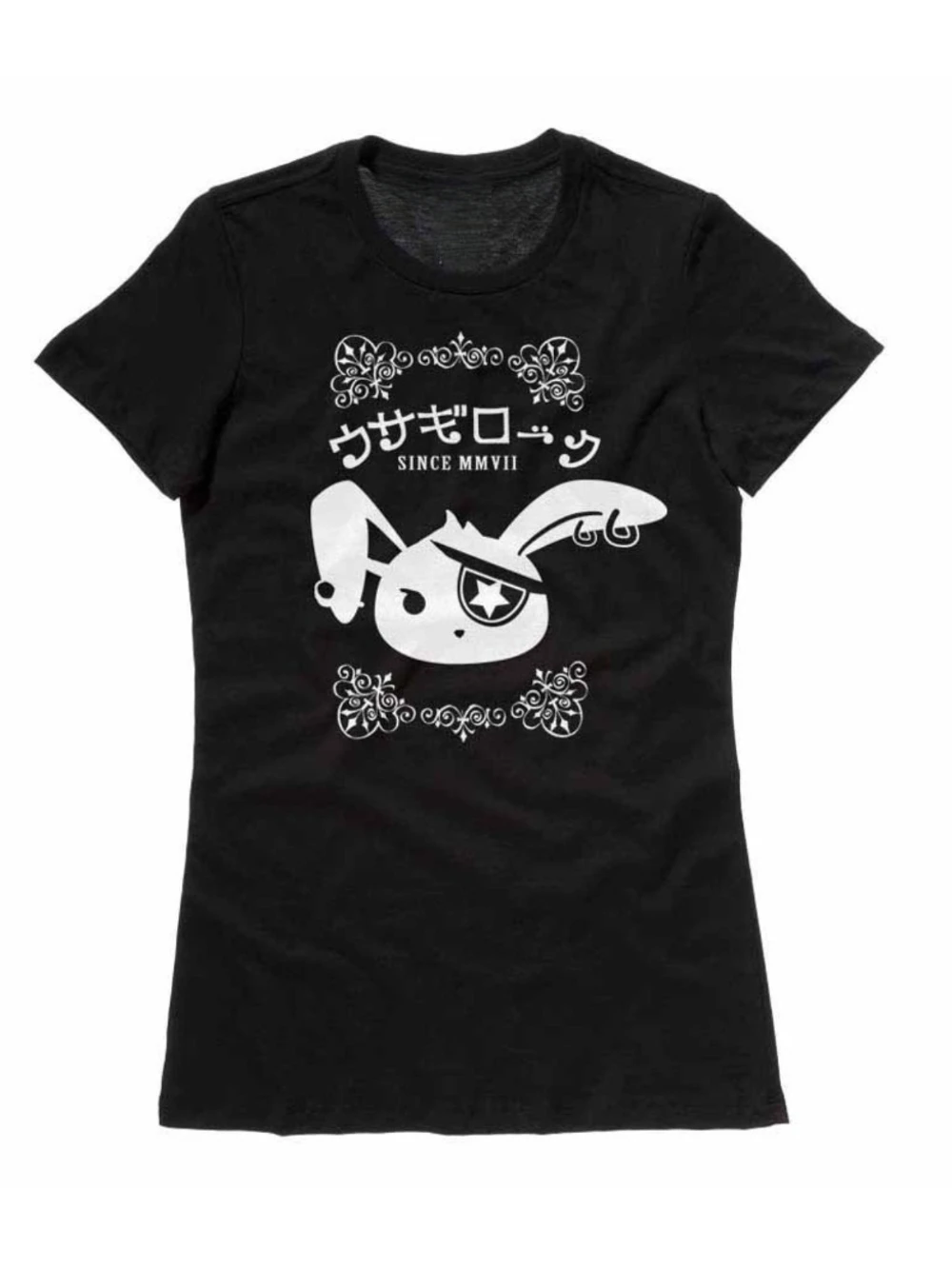 New Punk Rabbit T-shirt, Featuring A Cute Visual Style and Emo Jrock Dark Gothic Rabbit Design, Suitable for Anime Enthusiasts