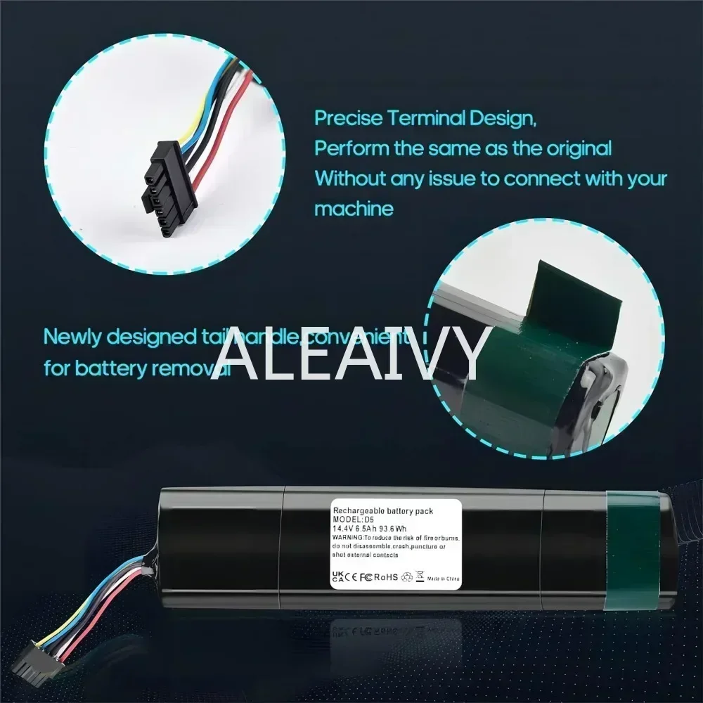 Replacement Battery For Neato D3 D4 D5 D6 D7 Robotic Vacuum Cleaners 14.4V 6500mAh Li-Ion Battery,Part Number: 945-0225