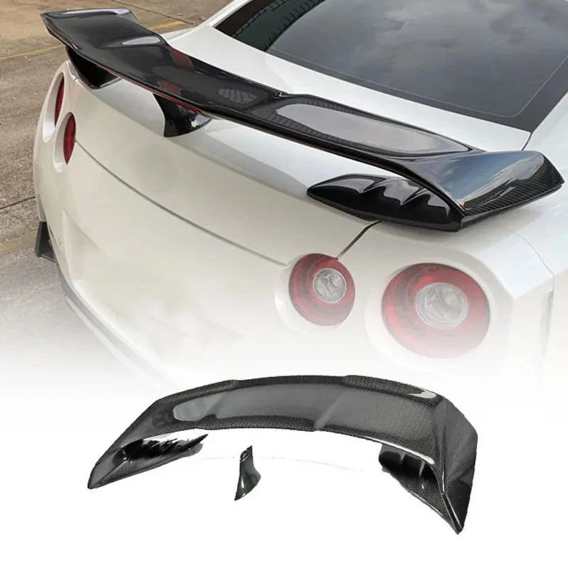 For Nissan GTR35 True Carbon Fiber VC Style& Nismo & Varis  Modified Wide Body Tail Spoiler Top Wing