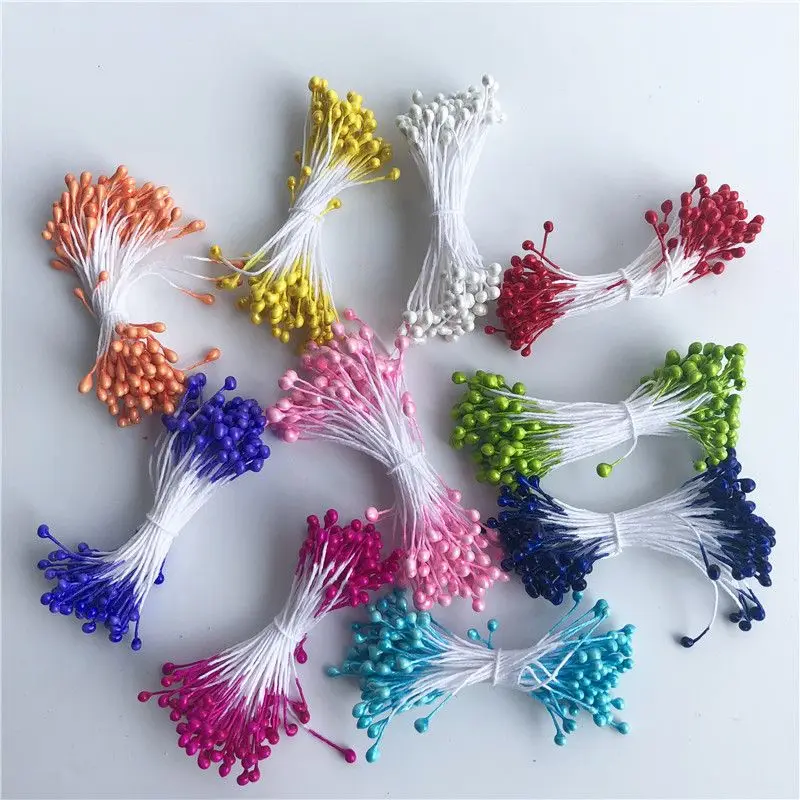 240 قطعة. Estaminas de flores simuladas nacaradas de 3mm para arreglos florales y manualidades DIY,ordeones de flores nacaradas