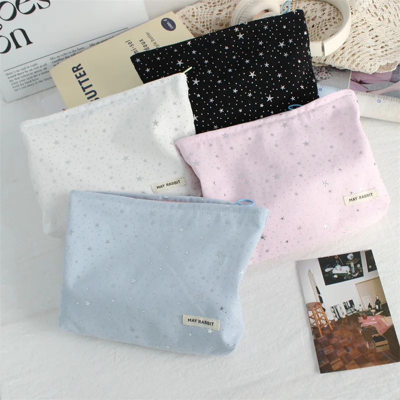 

Модная косметичка Ins Fashion с пайетками и серебряными звездами, большая вместительная сумка для туалетных принадлежностей, женский дорожный органайзер для макияжа, ручная сумка-клатч