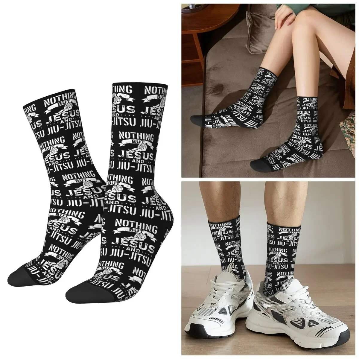 

All Seasons Jiu Jitsu BJJ Brazilian Jiu-Jitsu Gift Socks Harajuku Sport Middle Tube Socks Funny Stockings Valentine's Day Gifts