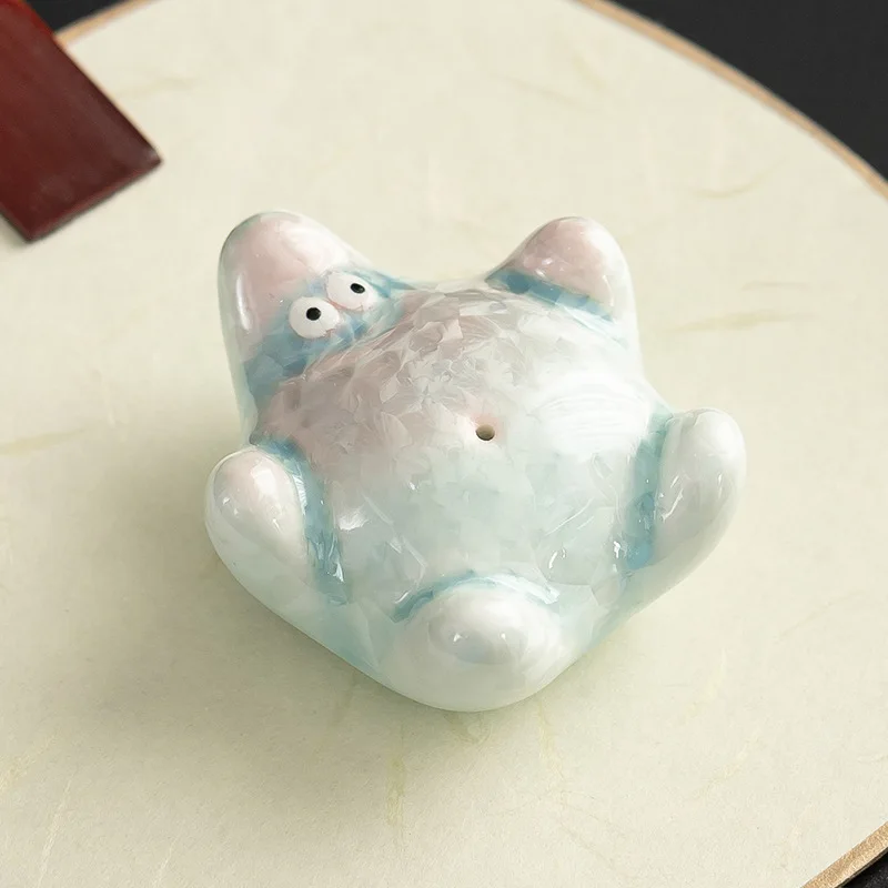 Creative Ceramics Cute Mini Pentagram Shape Ornament Micro Landscape Tea Pet Indoor Desktop Decoration Accessories Tea Play, 1Pc