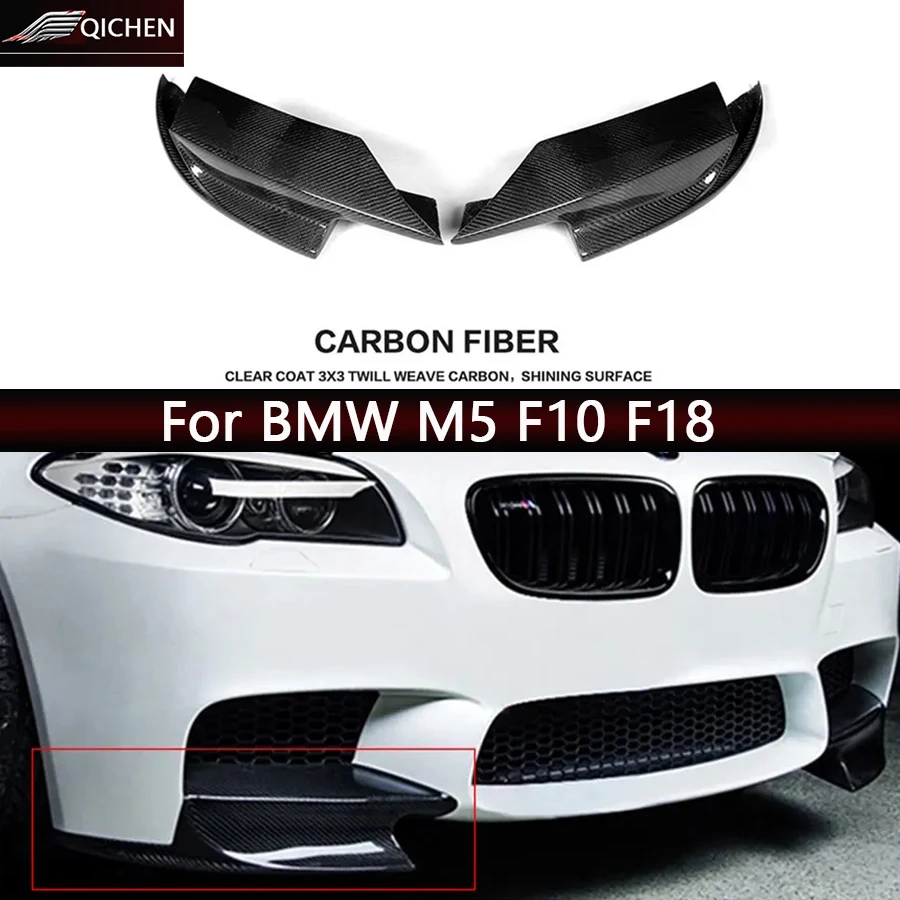 

For BMW F10 F18 M5 Carbon Fiber wrap angle Car Front Bumper Splitter Corner Trim Cover Chin Upgrade Car accessories Body Kit