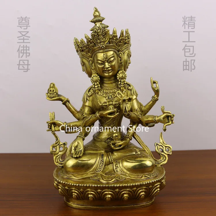 Tibetan Tantra Supplies Buddhist Utensils Nepal Pure Copper Tantra Protector Buddha Statue Venerating the Virgin Buddha with thr