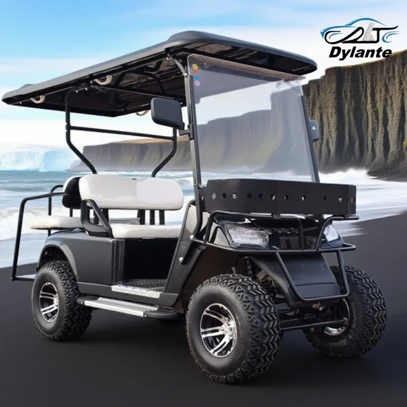 2025 Popular Style Customized 2/4/6 Seat Four Wheel 48V 60V 72V Lithium Battery Electric Golf cart, Economical Hunting Golf cart