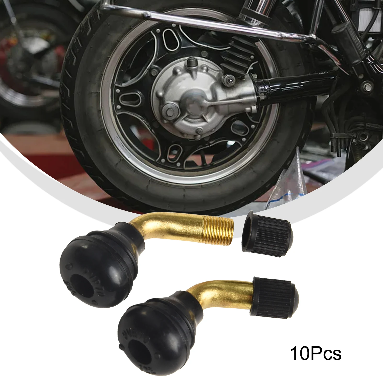 

10 шт., изогнутый стержень клапана для шин, ангел 90 градусов, подходит для бескамерных шин для мопедов, скутеров, простая и безопасная установка