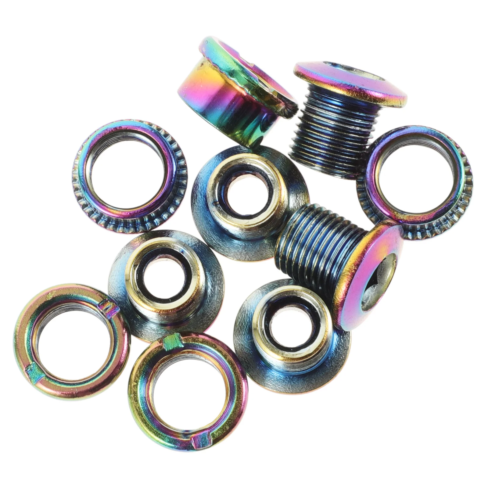 5Sets Bicycle Chainring Screws Portable Crank Fixing Bolts Bike Accessory Easy to Use Strong Compatibility Lightweight Aluminum