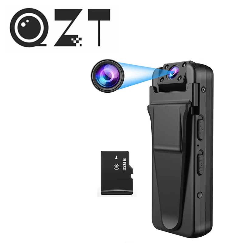 

QZT MINI Outdoor Camera HD 1080P Walking Sport Bike Hiking Meeting Audio Video Night Vision Multifunctional Camera 32GB 64GB