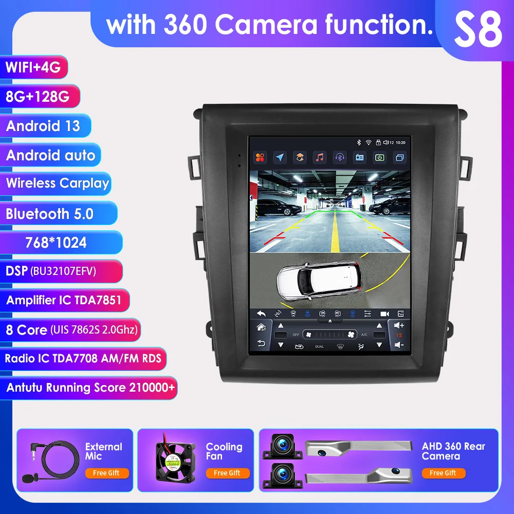 Auto Intelligente Radio voor Ford Fusion Mondeo MK5 A/C 2013-2019 Draadloze Carplay Android Auto 9.7 ''4G WIFI Autoradio Stereo