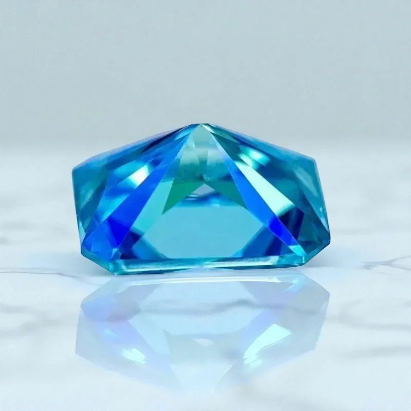 

Top Radiant Cut Moissanite Stone Aquamarine Color Lab Grown Diamond For Woman Jewelry Making Materials With Certificate