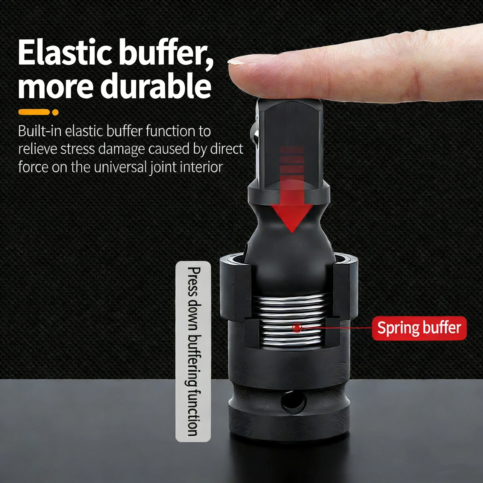 1/2 3/8 1/4 Inch Wobble Retractable Socket Adapter 360 Degree Swivel Knuckle Joint Air Impact for Pneumatic Wrench Tool - view 4