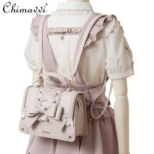 

Japanese Liz Sweet Girl Backpack Fashion Cute Dual-use Bowknot Lace Exquisite Elegant Kawaii Princess Shoulder Bag Women
