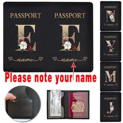 Personalizza nome copertina del passaporto custodia per passaporto da viaggio custodia per ID carta di credito portatile passaporto serie di lettere custodia in pelle PU aziendale