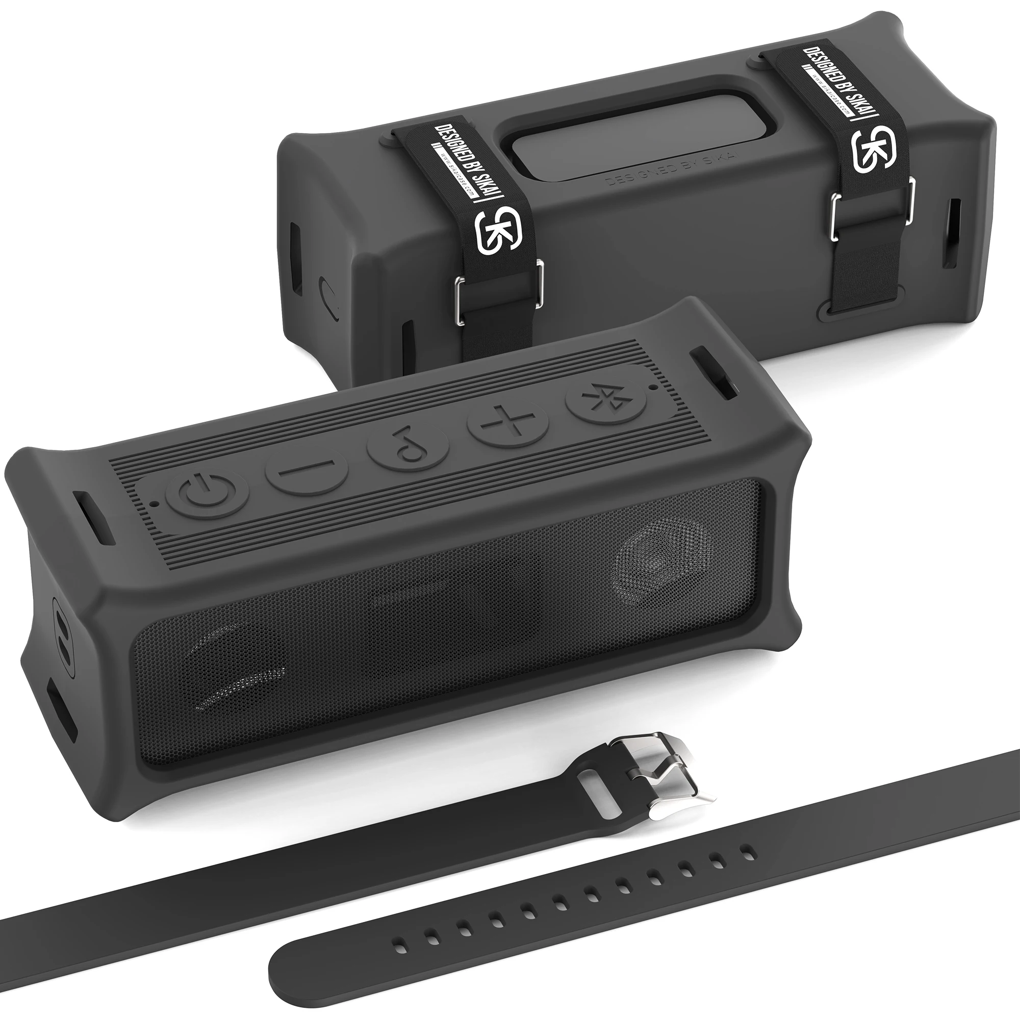 Sikai Bluetooth-Lautsprecher-Silikonhülle für Anker Soundcore 3-Lautsprecher, stoßfeste tragbare Abdeckung für Outdoor-Radfahren, Reisen