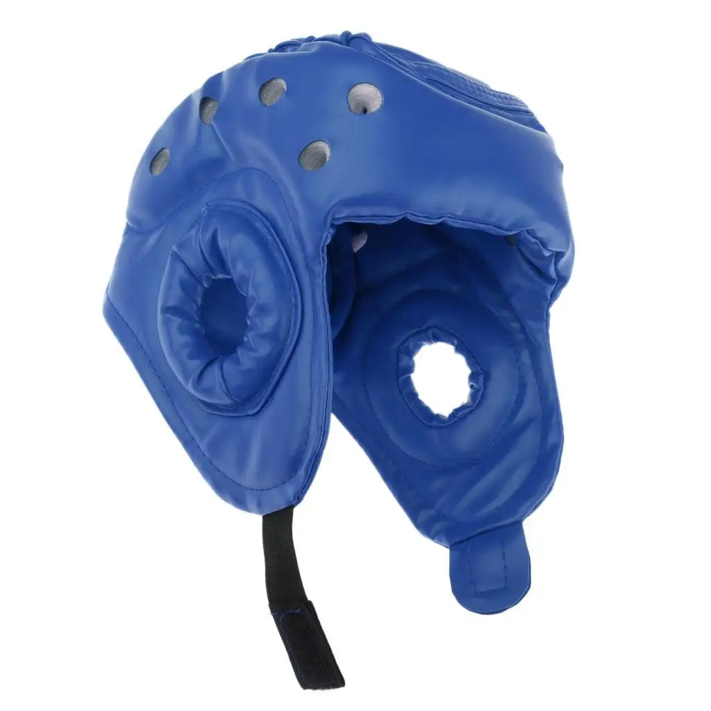 Casco de boxeo de cuero PU, protectores de cabeza MMA, casco de combate