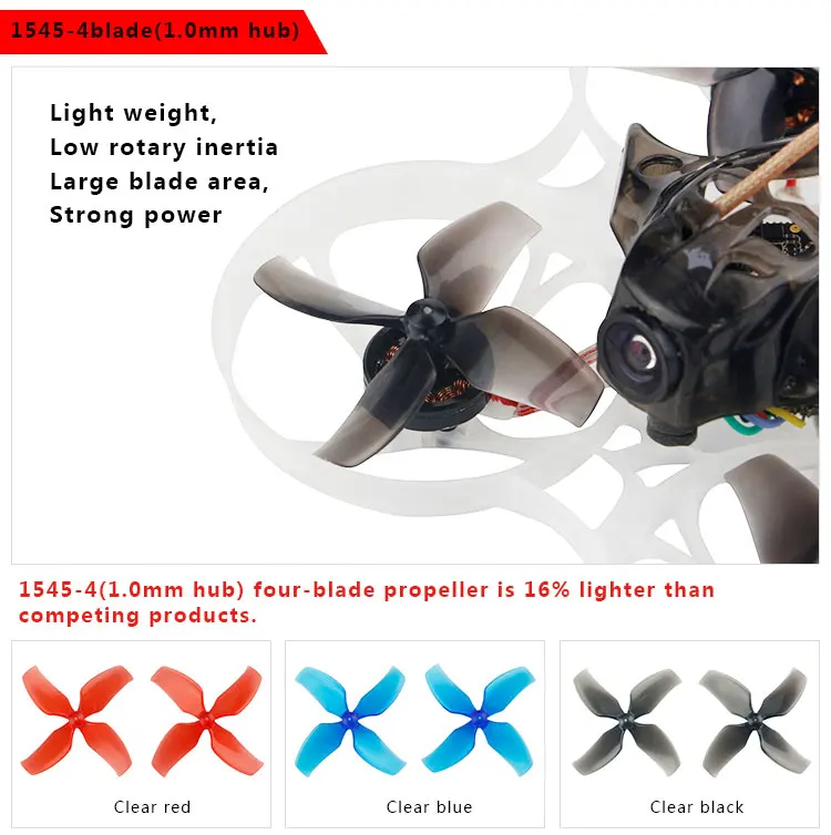 Ldarc 1,0 40mm 4-Blatt 10 Paar Propeller mm Nabe RC Drohne Inductrix Beta75x winzige GT7 Mobula7 Requisiten – Detail 2
