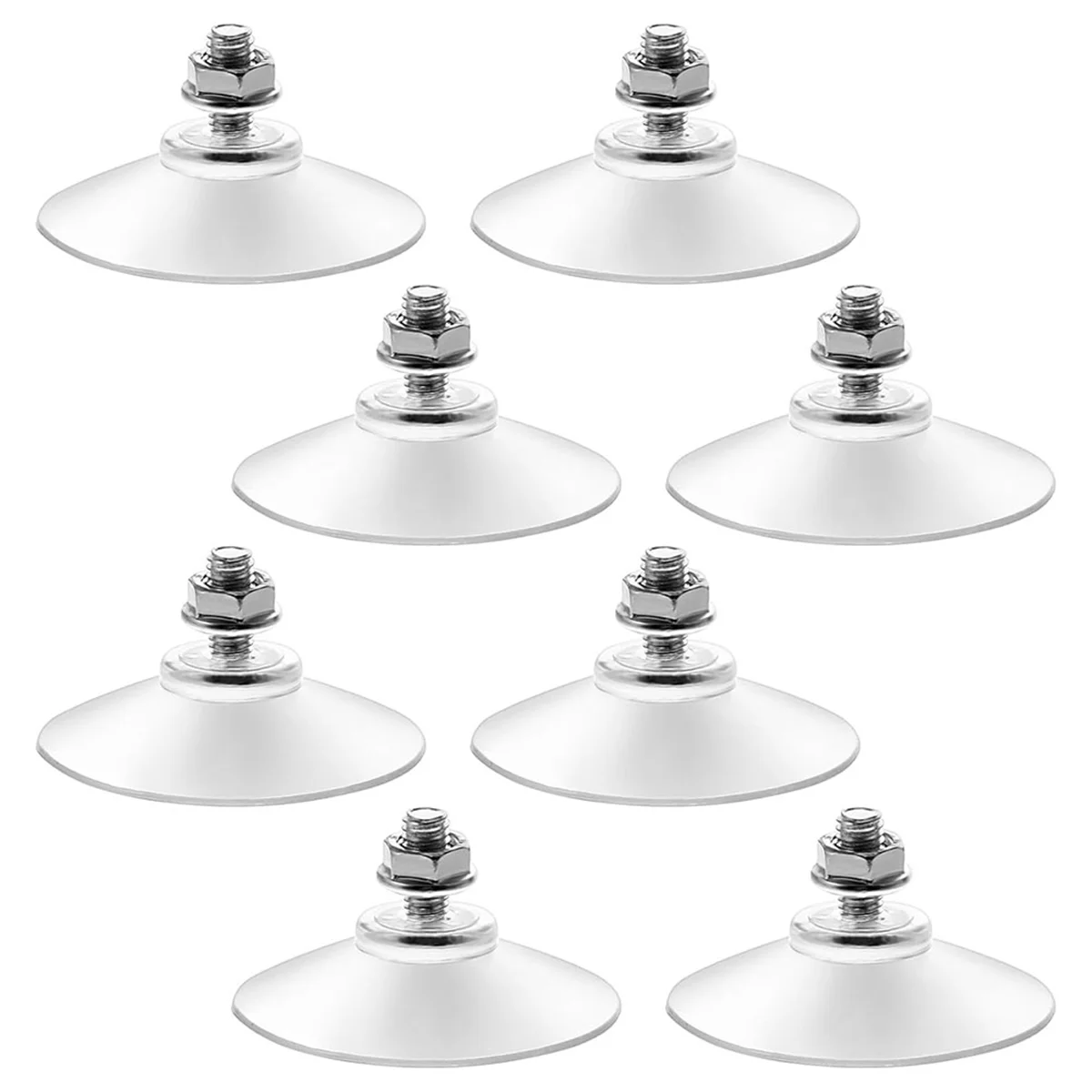 8 Pack Clear PVC Sucker Pads Thickened Sucker Suction Cups with M6 X 14 Thread Screw Extra Strong for Bathroom Kitchen