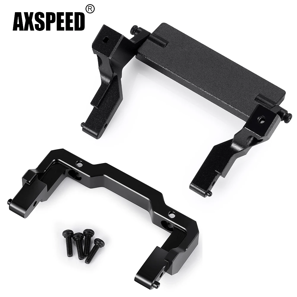 AXSPEED Alu Alloy Front Bumper Mount Rear Car Body Shell Support Bracket Stand for Axial SCX24 Base Camp 1/24 RC Crawler Car