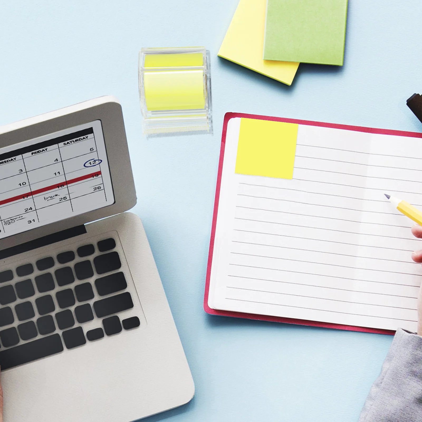 完全粘着テープ メモステッカー 多機能 ポータブル メモロール 再利用可能 オフィス用品 スタイリッシュなカラーペーパーパッド