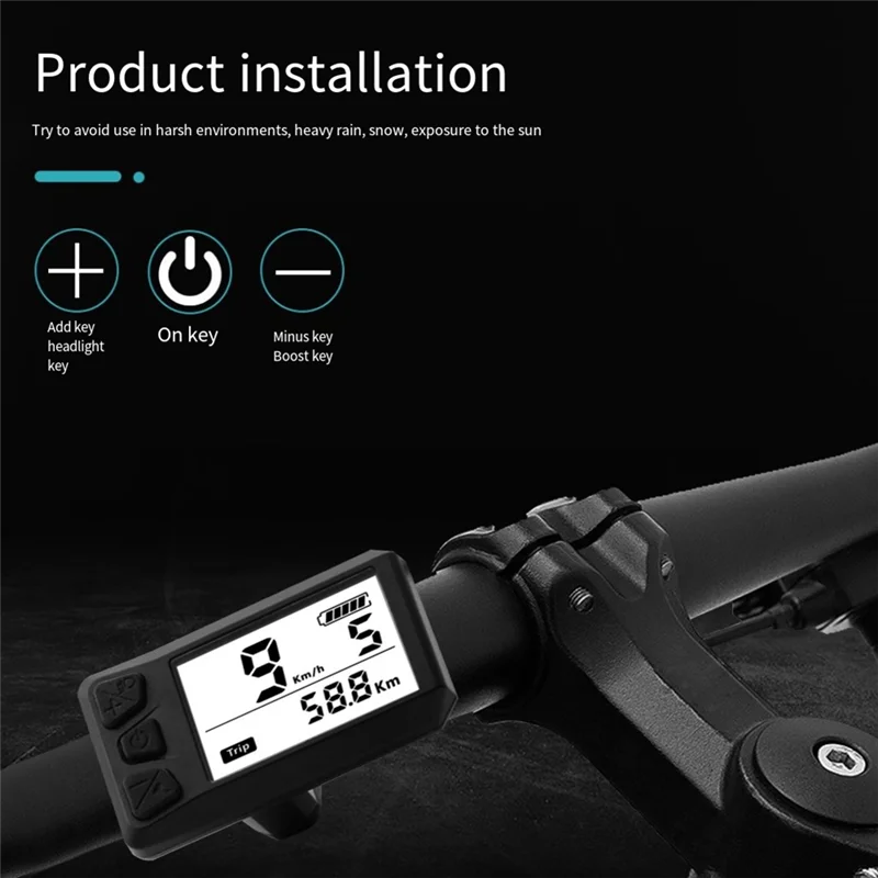 

Электрический счетчик ABGH-ЖК-дисплея для центрального двигателя Bafang 530S, таблица кодов BBS01/02/HD, универсальные аксессуары для таблиц кодов