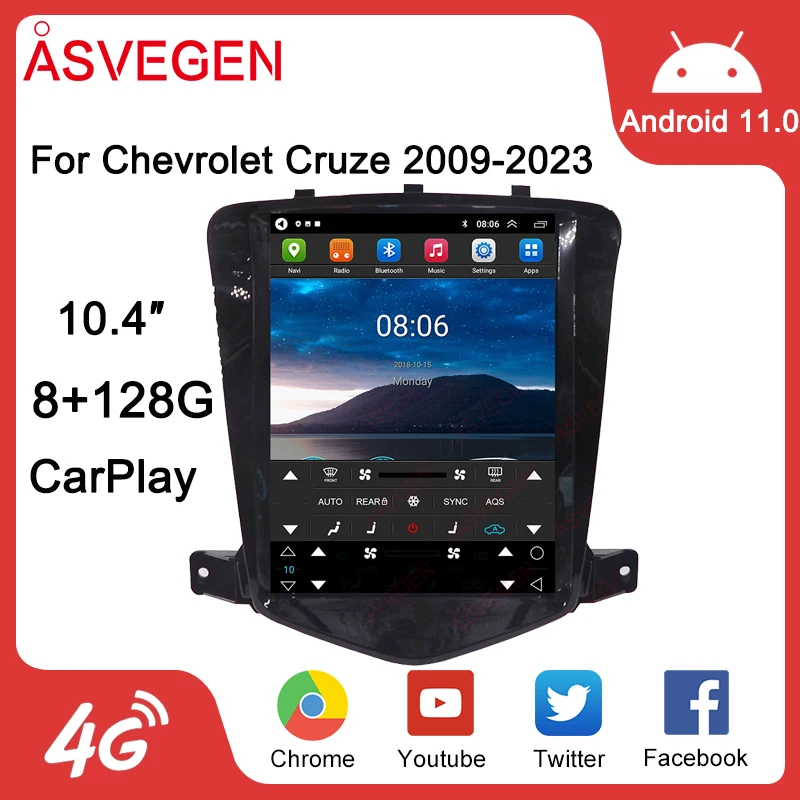 

Автомагнитола для Chevrolet Cruze 10,4-2009, 2023 дюйма, Android 11, с GPS