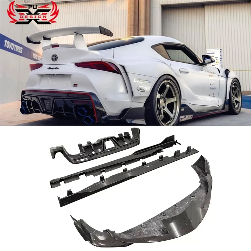 

Wholesale For Toyota Gr Supra A90 A91 Mk5 Carbon Fiber Fiber Front Lip Rear Diffuser Spoiler Side Skirts Toms Style Body Kit