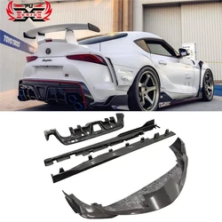 Wholesale  For Toyota Gr Supra A90 A91 Mk5 Carbon Fiber Fiber Front Lip Rear Diffuser Spoiler Side Skirts Toms Style Body Kit